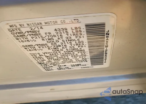 2014 Nissan Rogue Select S z USA, uszkodzony, nr VIN JN8AS5MT6EW603818